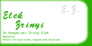 elek zrinyi business card